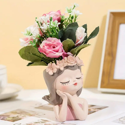 Girl Resin Pot