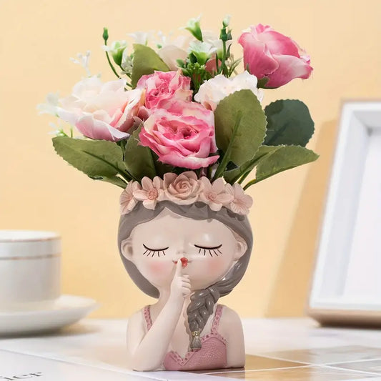 Girl Resin Pot