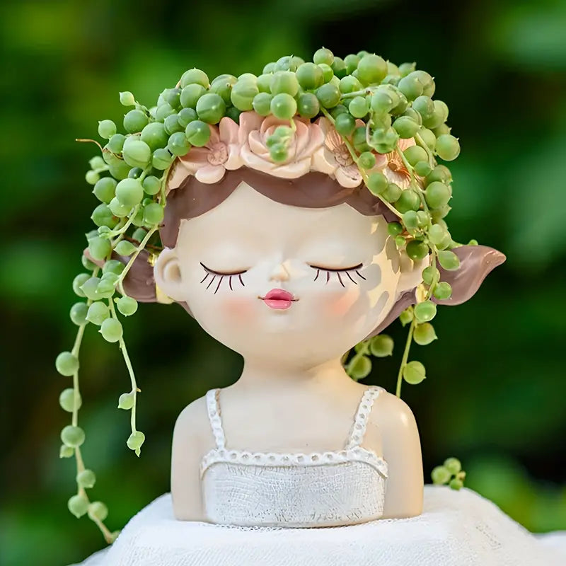 Girl Resin Pot