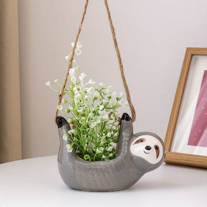 Sloth Ceramic Hanging Succulent Planter