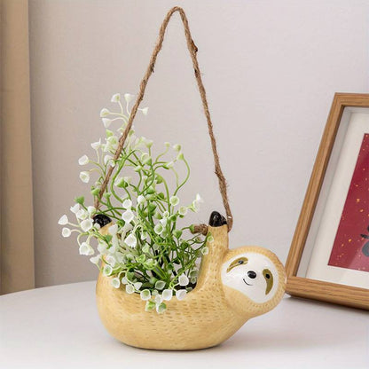 Sloth Ceramic Hanging Succulent Planter